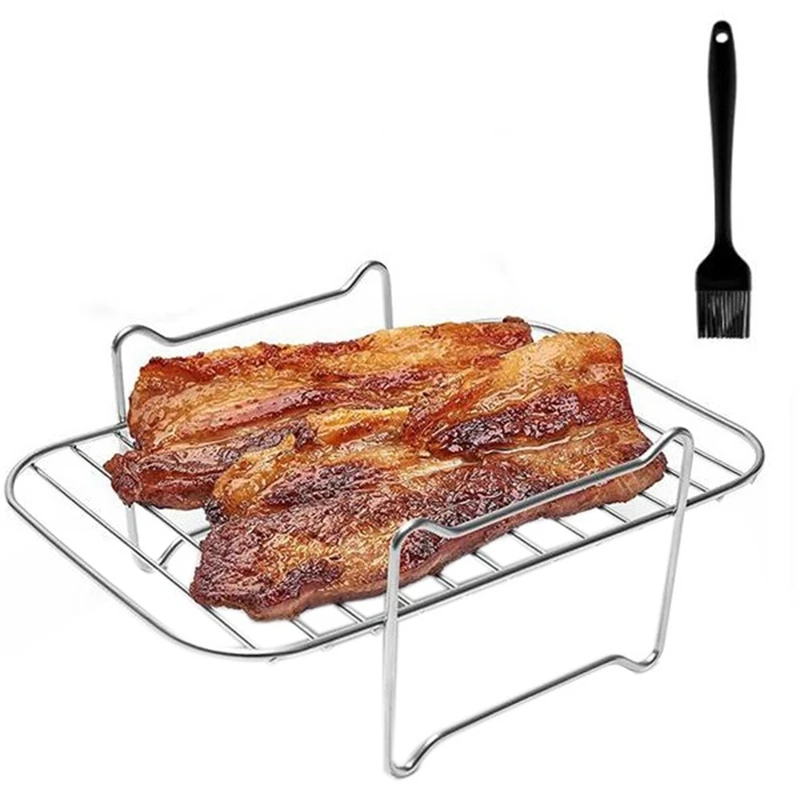 

Air Fryer Rack For Double Basket Air Fryers, Air Fryer Accessories Compatible For Ninja Foodi DZ201/401