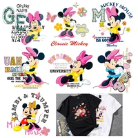 cartoons disney mickey mouse minnie ironing stickers donald duck anime girl boy diy clothes child washable heat transfer sticker