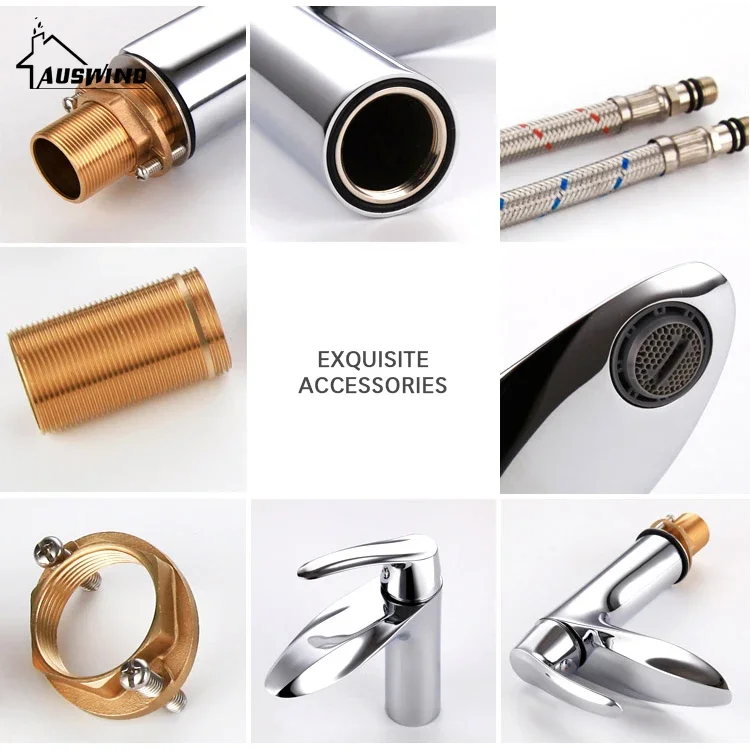 AUSWIND смеситель для раковины антикварный с одним отверстием роскошный черный в