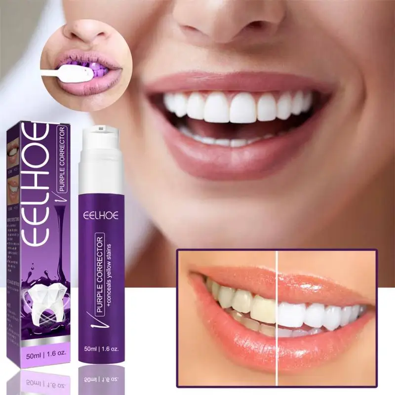 

50ml Purple Whitening Toothpaste Refreshing Breath Safe Dentistry Mousse Toothpaste Oral Hygiene Stain Removal Cleasing Tool