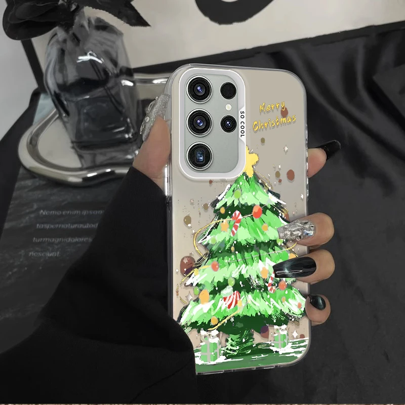 Фото Чехол с рождественскими носками в красно-синюю полоску для Samsung Galaxy A36 A35 A34 A32 A30 A26 A25 A24 A23 A22 5G 4G A20 A16 A15 A14 Cover №4