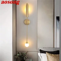 aosong modern wall lamp simple indoor gold sconces light fixtures living room bedroom corridor decorate