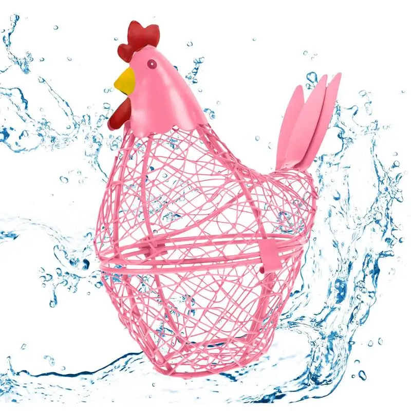 

Metal Wire Egg Basket Creative Cute Storage Organizer Basket Metal Wire Mesh Basket Multifunctional Kitchen Storage Basket Wire