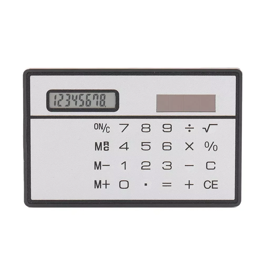 

8 Digit Ultra Thin Solar Power Calculator with Touch Screen Credit Card Design Portable Mini Calculator for Business School