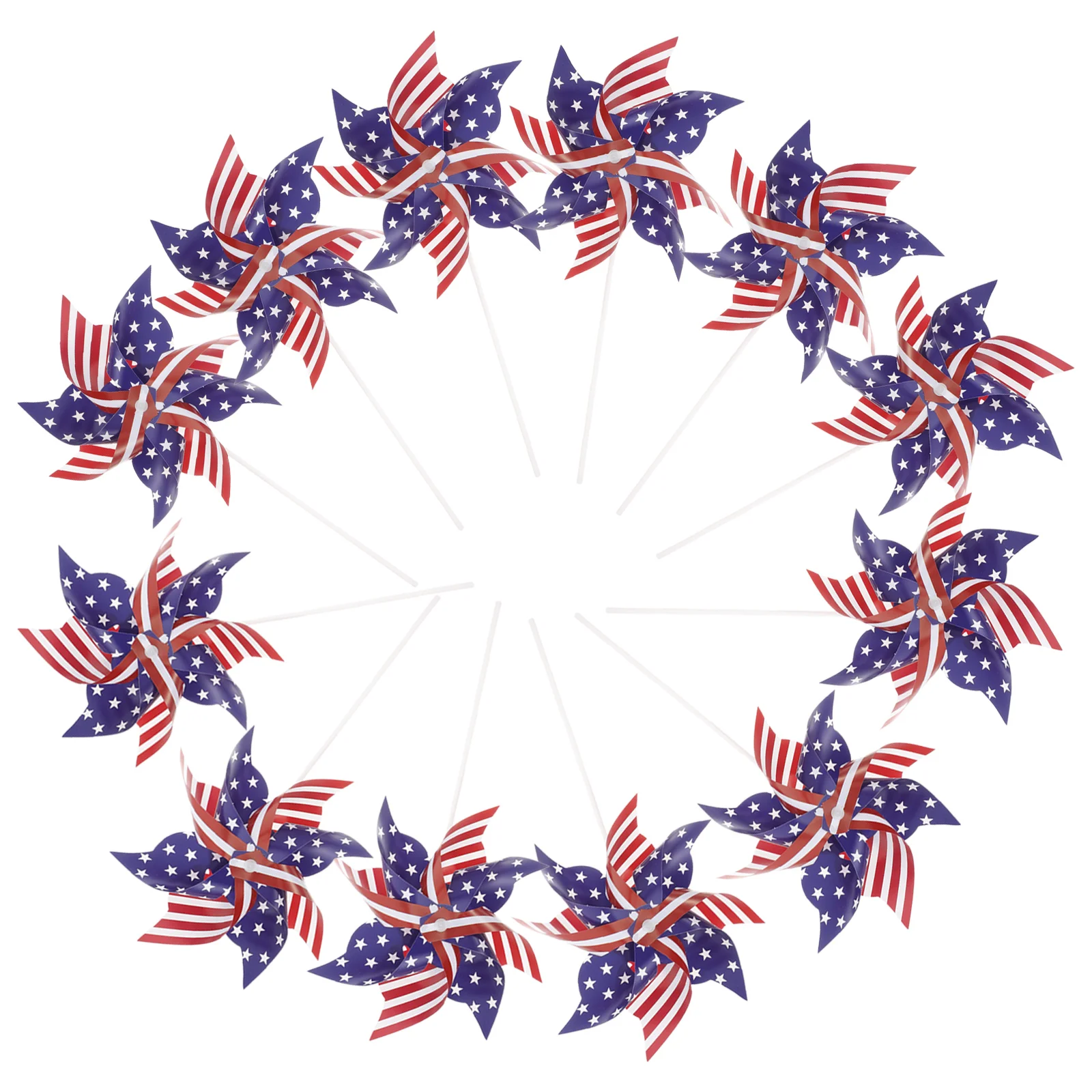 

12 Pcs Wind Spinners Patriotic Pinwheel Memorial Day Decor Garden Windmill Yard Bulk Decors Adornment