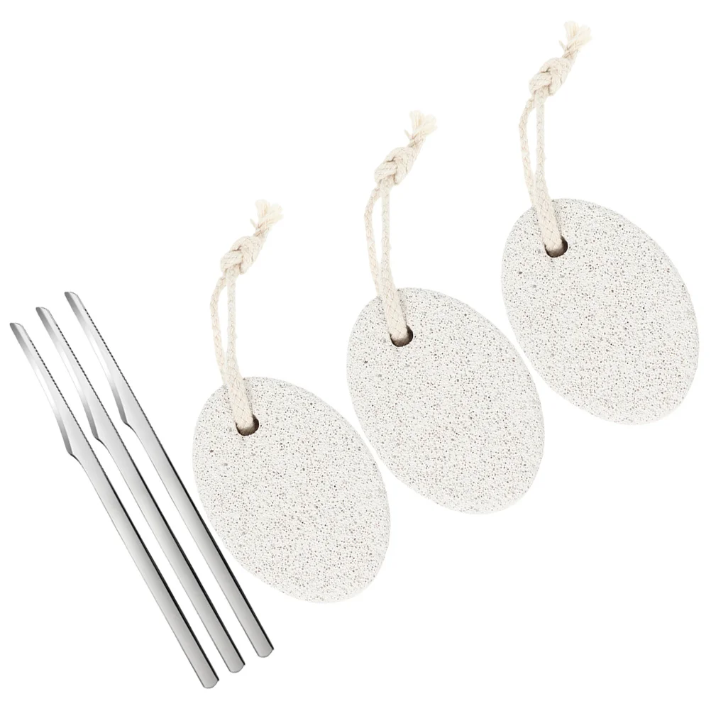 

3 Sets Pedicure Tools Supplies Foot Scrubber Pumice Stone Callus Remover Knife Stainless Steel Feet Calluses