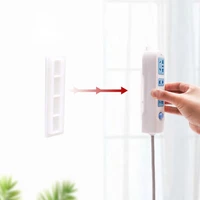 self adhesive desktop socket fixer cable organizer wall hanging power strip holder fixator plug in removable wall mounted fixer