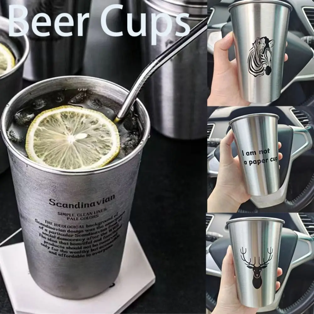 

350/500ML Cold Water Industry Style Summer Northerneurope Stainless Steel Camping Mugs Cold Drinks Cup Beer Cups