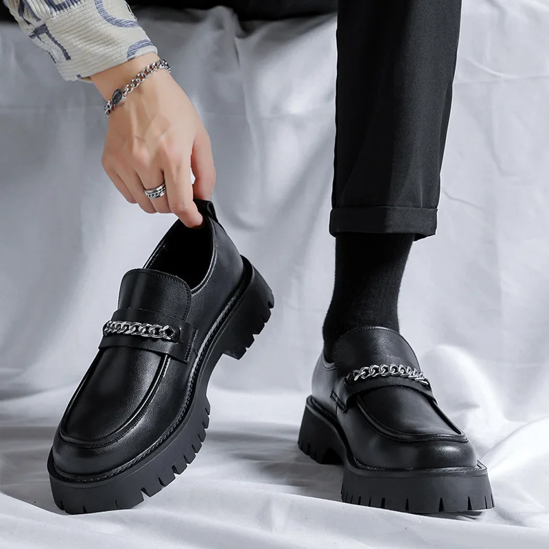 Men Boots New High-Top British Korean Tooling Boots All-Match Trendy Shoes Spring And Autumn Middle-Top Men's Boots Dress Shoes