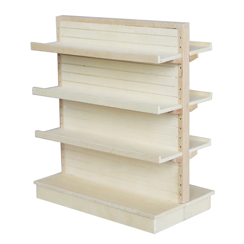 

1 Pc Wooden 1:12 Scale Dollhouse Miniature Supermarket Shelves For Food Drink Display