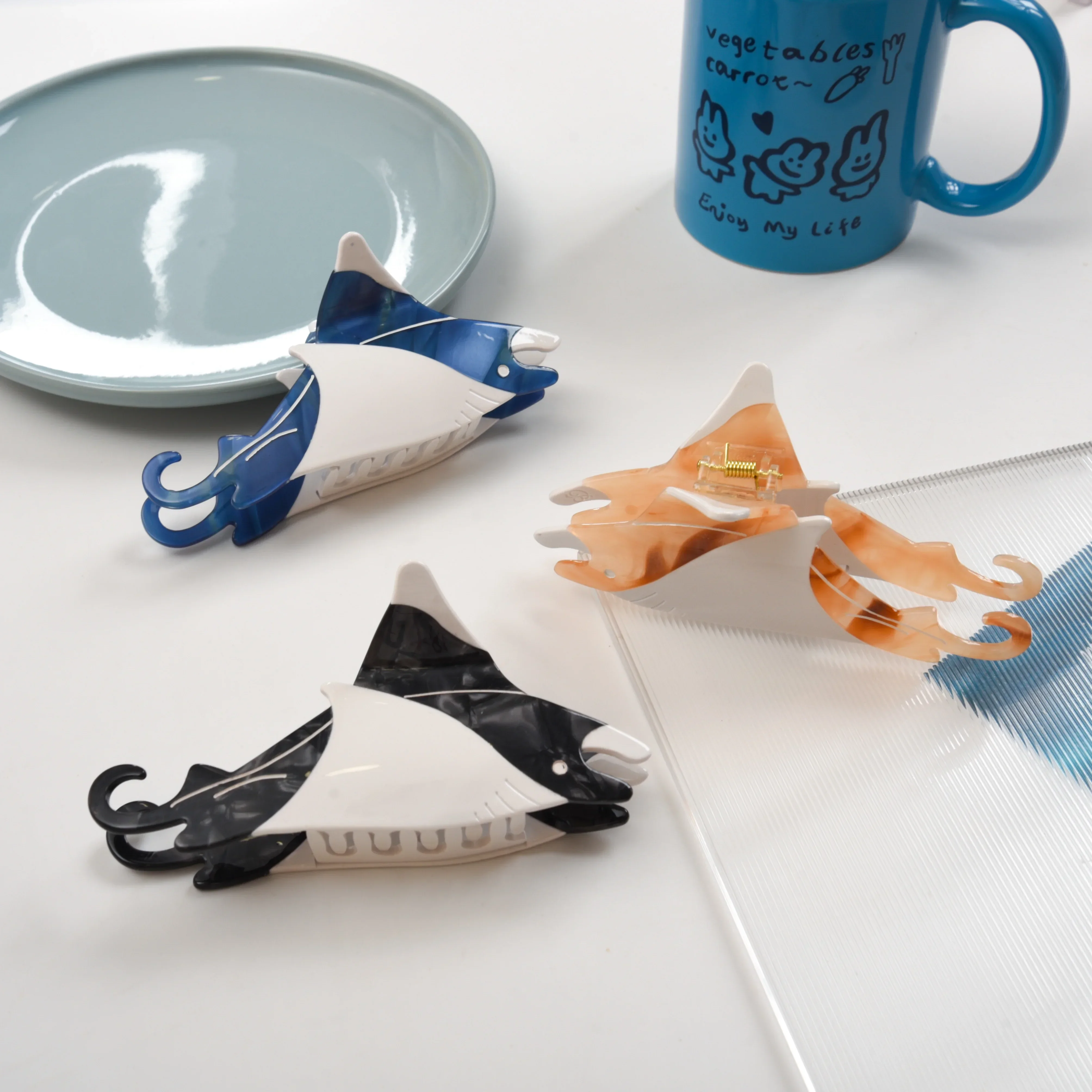 BYL милый мультфильм океан серии дьявол рыба коготь для волос экологически чистый