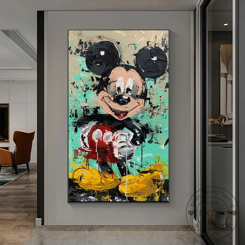 

Disney Cartoon Mickey Mouse Minnie Poster Abstract Graffiti Wall Art Prints Canvas Painting HD Picture Home Decoration Best Gift