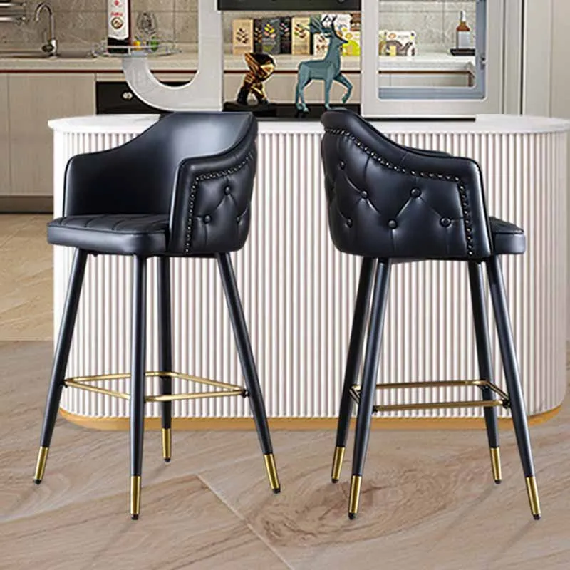 

Throne Swivel Design Luxury Nordic High Bar Chair Modern Minimalist Cafe Metal Soft Chair Salon Krzeslo Barowe Furniture XY50BC