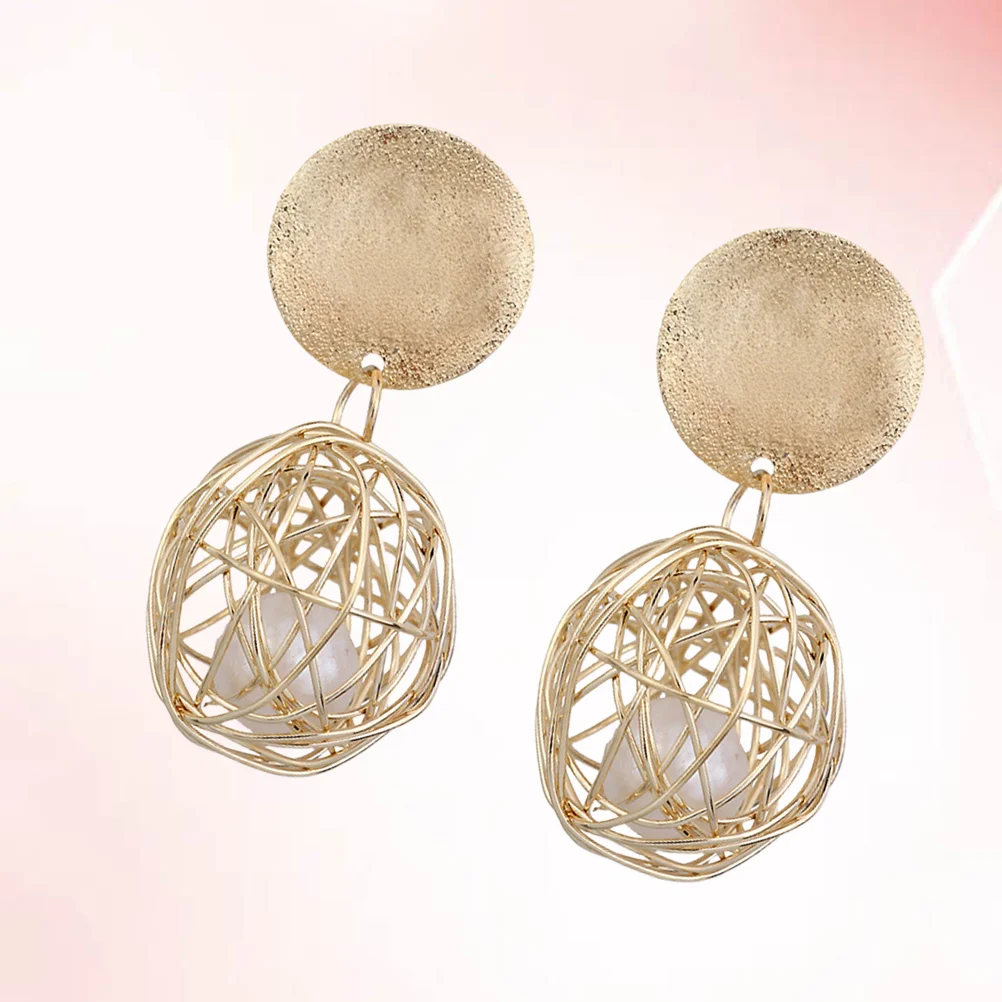 2 пары винтажных жемчужных серег геометрические тканые шары подвески шпильки для