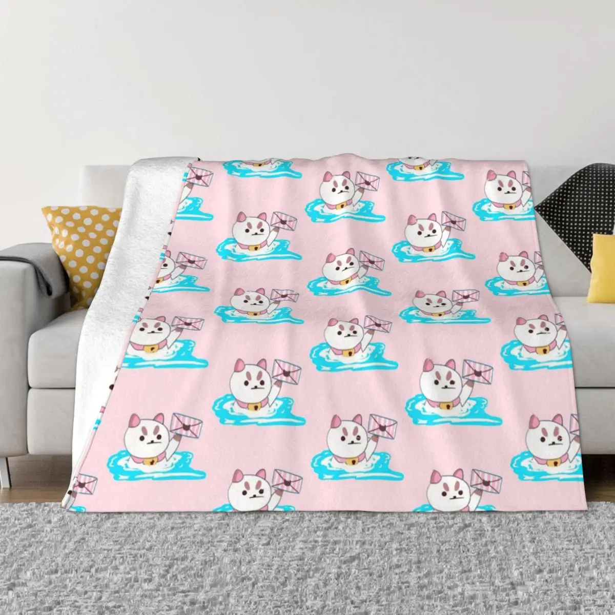 

Bee And Puppycat Blankets Fleece Textile Decor Cartoon Multi-function Lightweight Throw Blankets for Sofa Office Plush Quilt