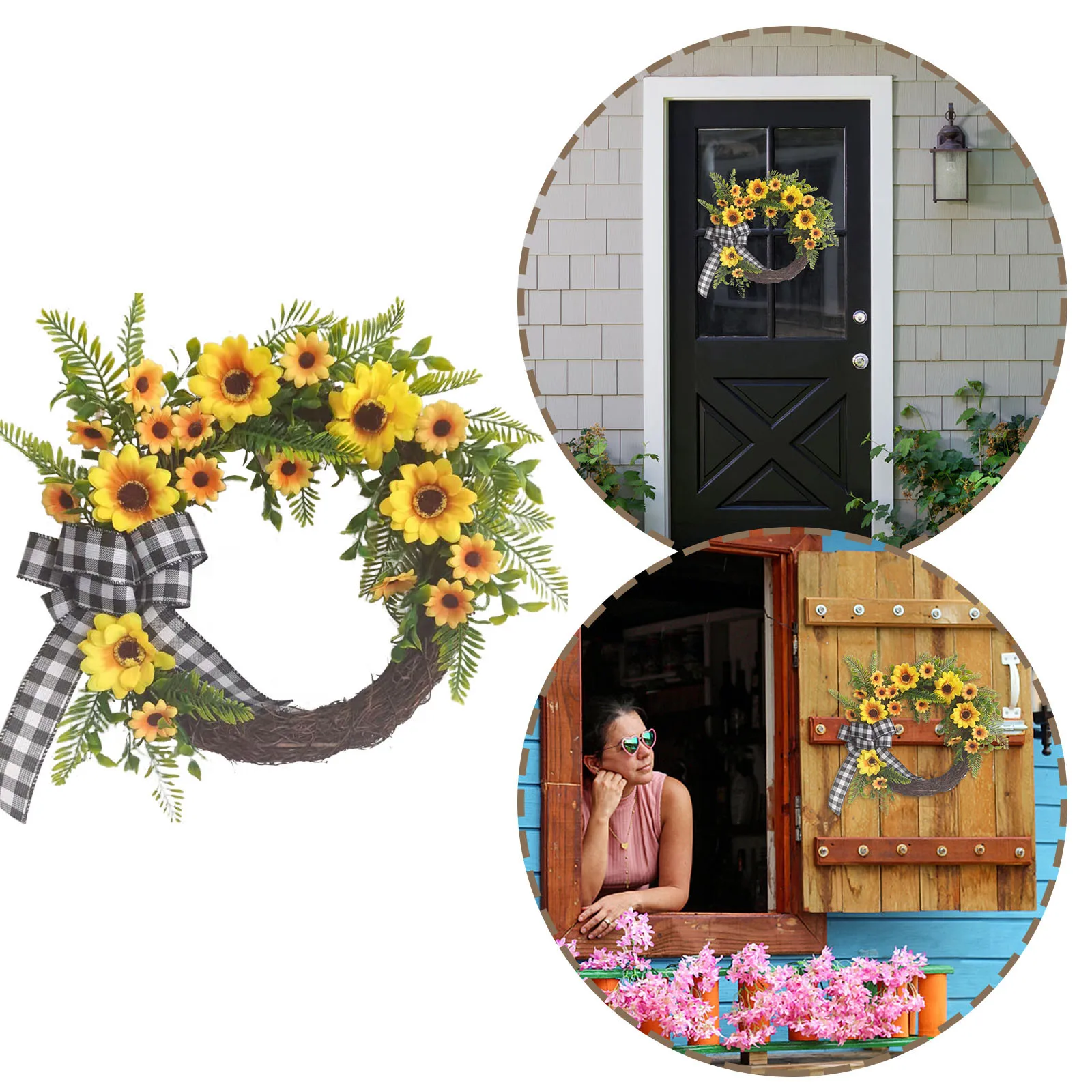 

Помпоны для венка, венок, Красочный Искусственный венок, летний домашний венок, венок для дома, универсальное красивое украшение для дома