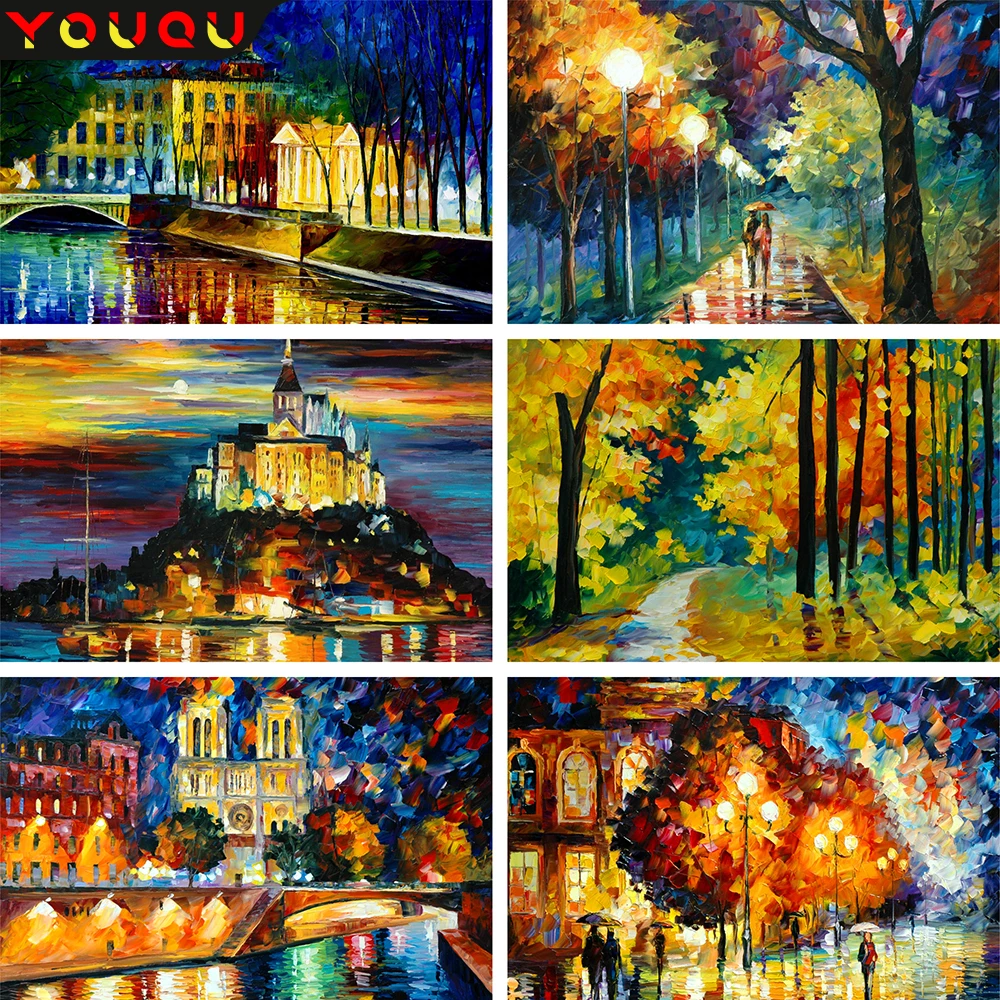 

Scenery Full 5D Diy Diamond Painting Abstract Landscape Round Rhinestones Embroidery Crystal Mosaic Cross Stitch Kit Home Decor