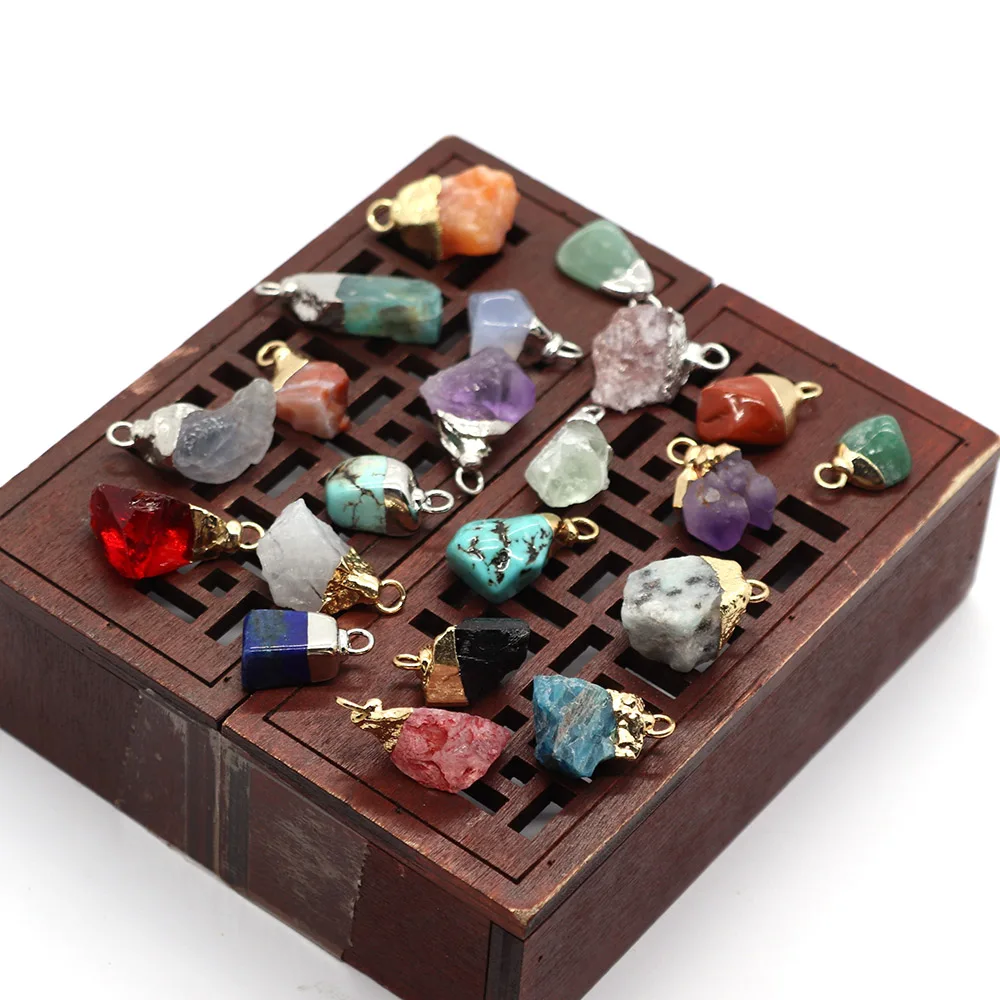 

5pcs/pack 7x12-10x25mm Natural Semi-precious Crystal Stone Pendants DIY for Making Necklace Bracelets Earrings 29 Colors