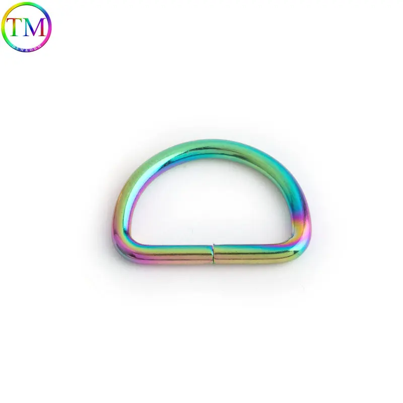 10mm 25mm 38mm Rainbow Metal D Buckles Lobster Clasp D Ring Chain Buckle Connectors For DIY Bag Purse Strap Belt Accessories