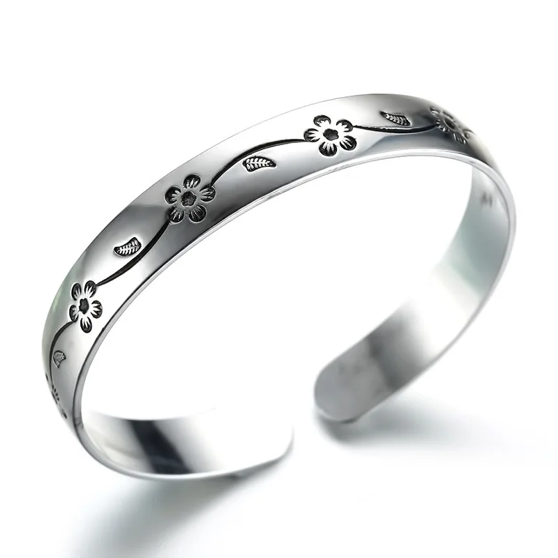 

Fashion Silver-plated Bracelet Fashion Women's Plum Retro Thai Women's Black Women Bracelet Elegant Bracelet Designer Bracelet