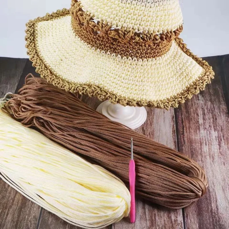 200 г 3 мм цветная нейлоновая нить для вязания крючком полые линии макраме 100%