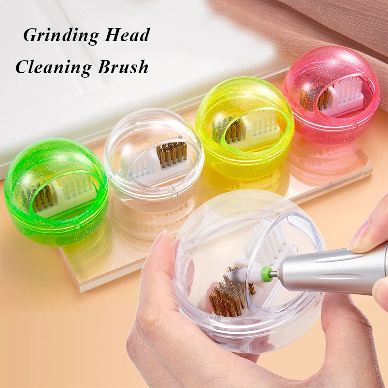 

Nail Drill Bit Cleaning Brush Copper Wire Remove Dust Cleaning Case Soft Hard Drill Grinding Head Brush Cleaner Nail Art Tools