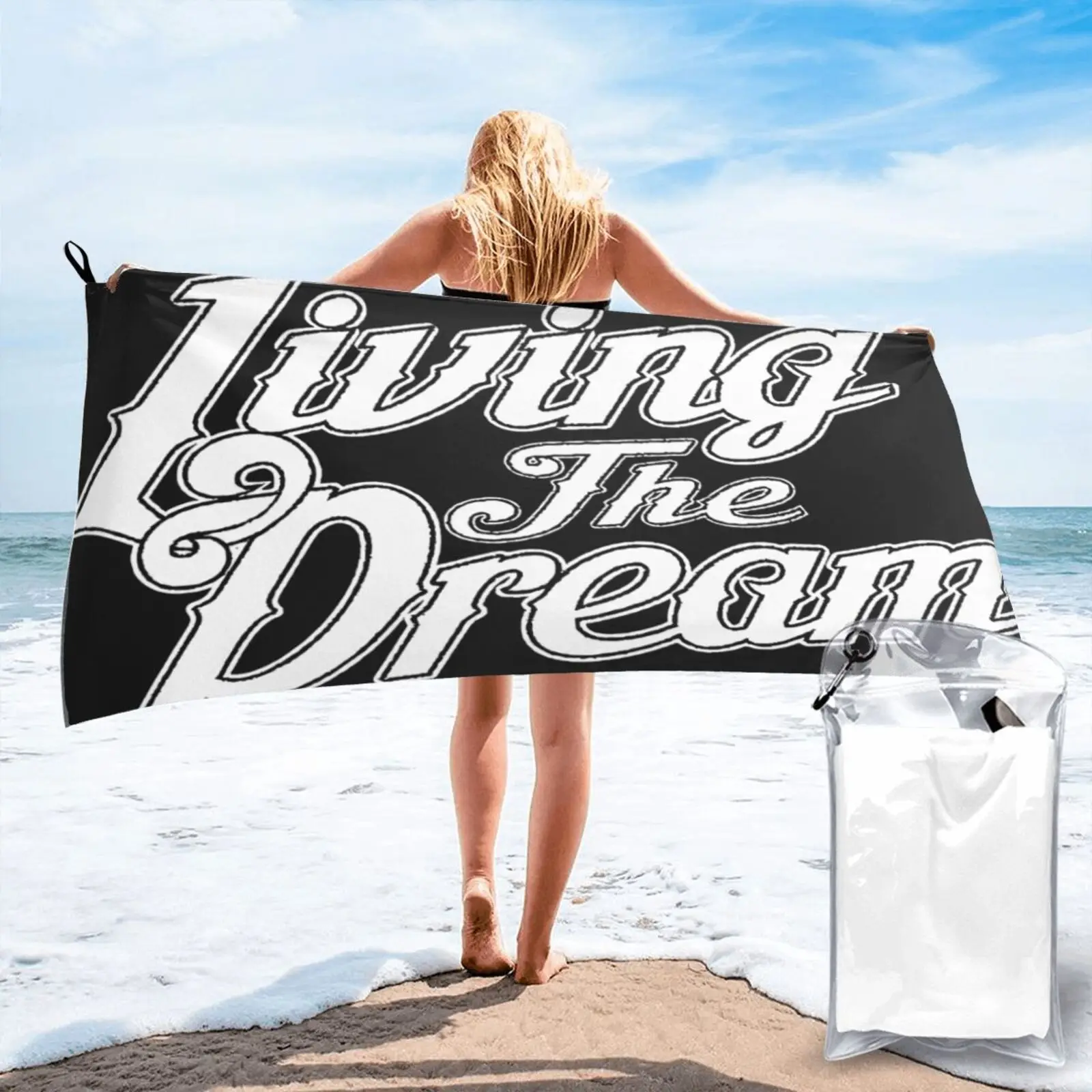 

Living The Dream Saying 307 Beach Towel Bathroom Products Towels Beach Towel For Kitchen Beach Towel Towel Bath Kitchen Towels