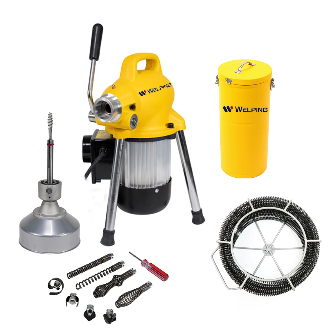 

Sectional Drain Cleaning Machine: 3/4 in to 4 in Drain Line I.D./Sewer Cleaning Machine