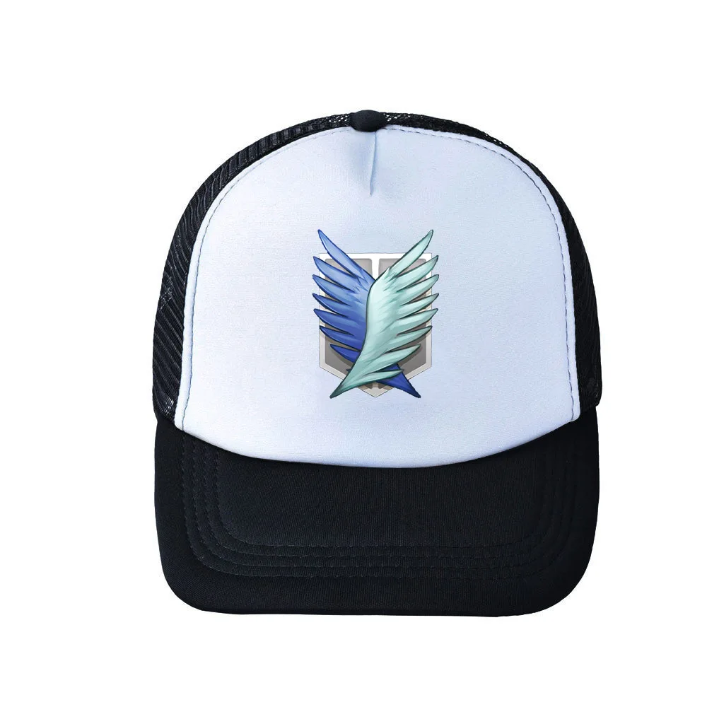 

Attack on Titan Print HipHop Hat Summer Cartoon Mesh Cap Outdoor Baseballcap Canvas Leisure Sunhat Adjustable Student Peaked Cap