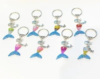 new hot sale fashion trend jewelry creative design mermaid fish scale keychain gift for wife