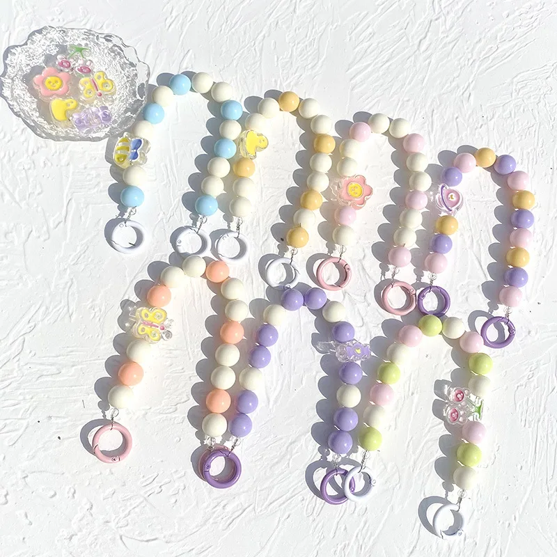 

Новинка 2022, браслет с радужными бусинами, искусственный чехол для женщин, чехол «сделай сам», цепочка, подвесной шнур, ремешок с защитой от п...