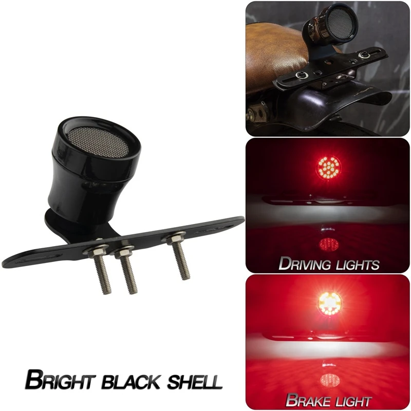 

Universal Motorcycles License Plate Taillight & Bracket Twin Light Integrated Taillights Side Mount Mount