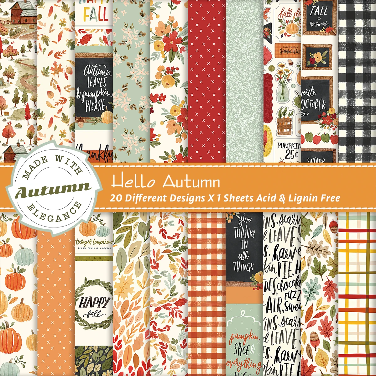 Набор для скрапбукинга Hello осень 20 листов