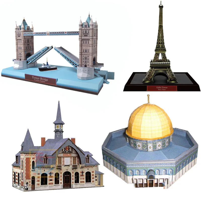 

World Famous Buildings Architecture Series Mosques Temples Castle Building 3D Paper Model DIY Handmade Toy