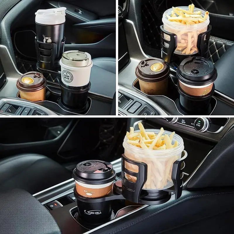 Universal Car Cup Holder Expander With Adjustable Holder Adapter Organizer Compatible With Large Bottles Mugs Car Accessories