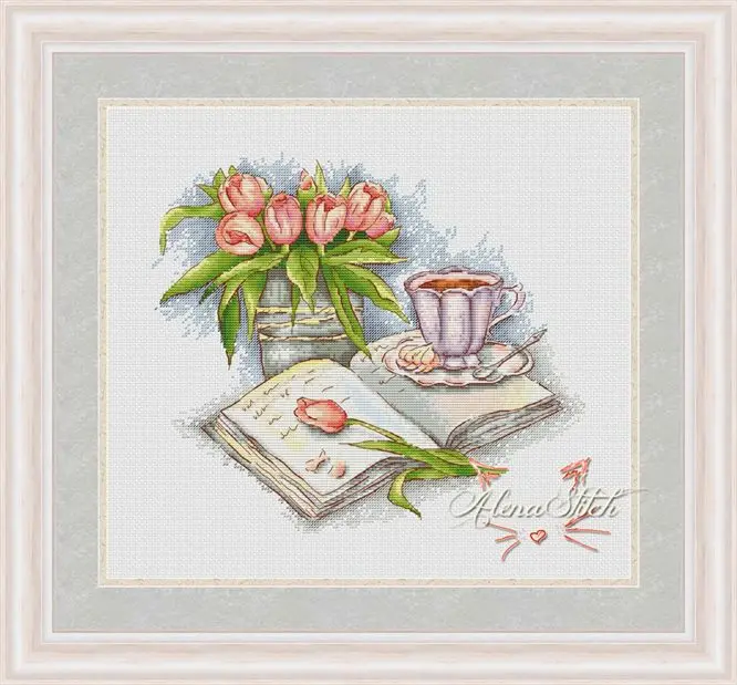 

Books and Coffee 39-35 embroidery kits, cross stitch kits,cotton frabric DIY homefun embroidery Shop7