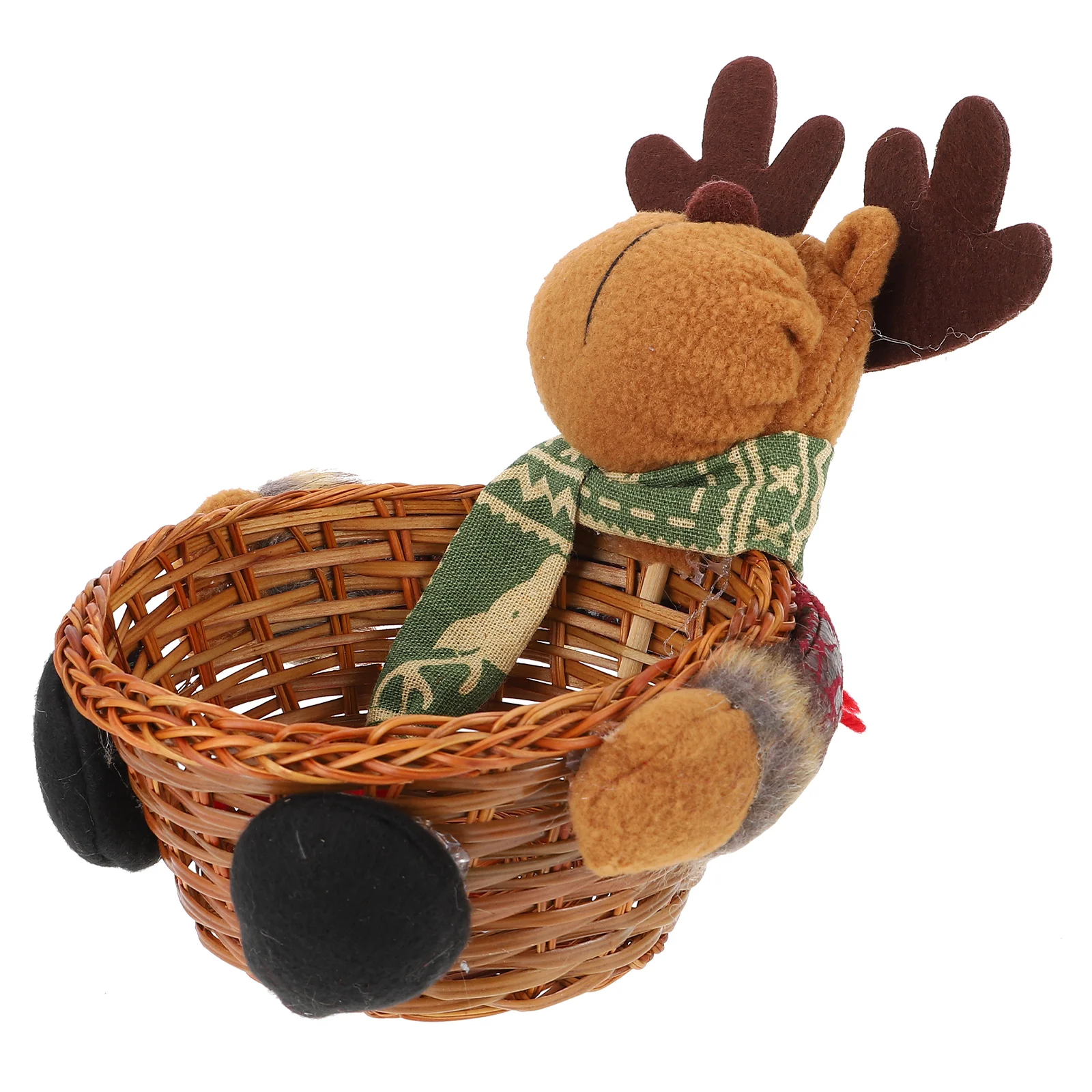 

Candy Storage Basket Christmas Party Gift Holder Xmas Storage Basket Gift Ornament for Home Party Decoration (Elk)
