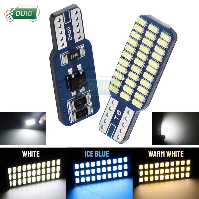 

OUIO LIGHT T10 192 194 168 W5W LED Bulbs 33 SMD 3014 Car Tail Lights Dome Lamp White DC 12V Canbus Error Free Auto Accessories
