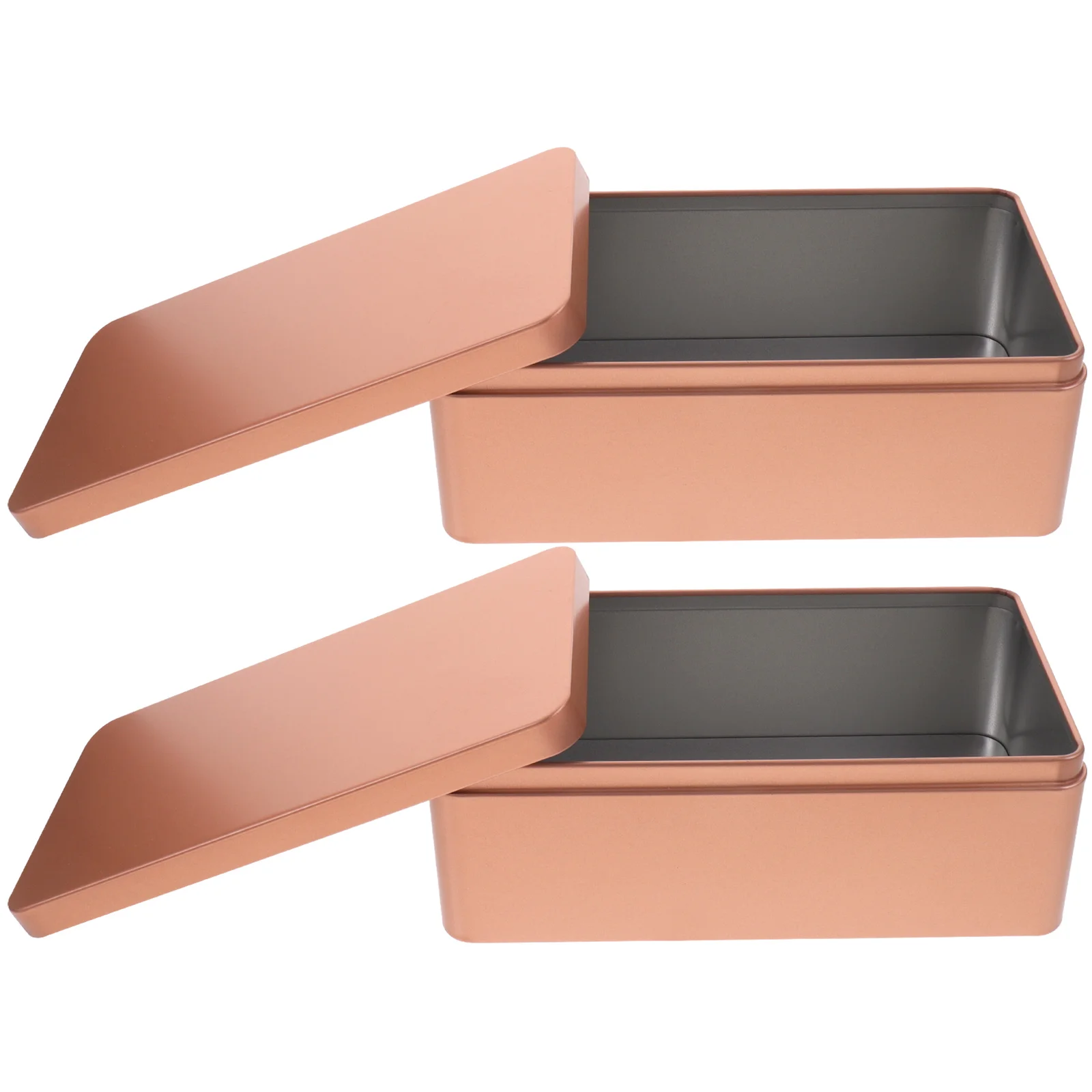 

2 Pcs Tinplate Gift Box Small Tins Lids Metal Tea Case Candy Container Cookie Storage Biscuit Wrapping Bead