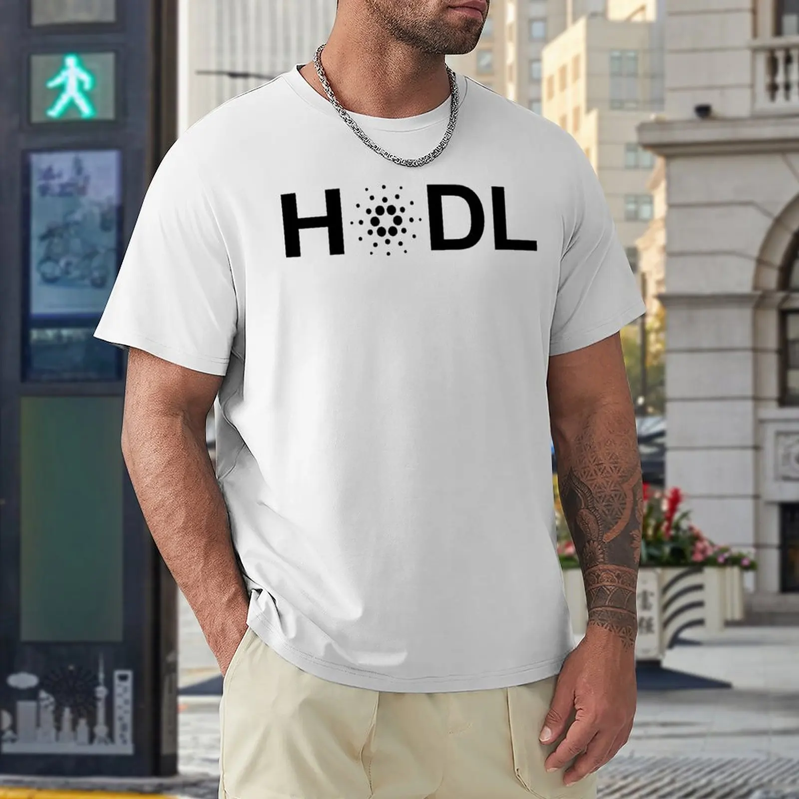 

HODL Cardano Fitted VNeck Graphic Vintage Tshirt top Quality Leisure USA Size