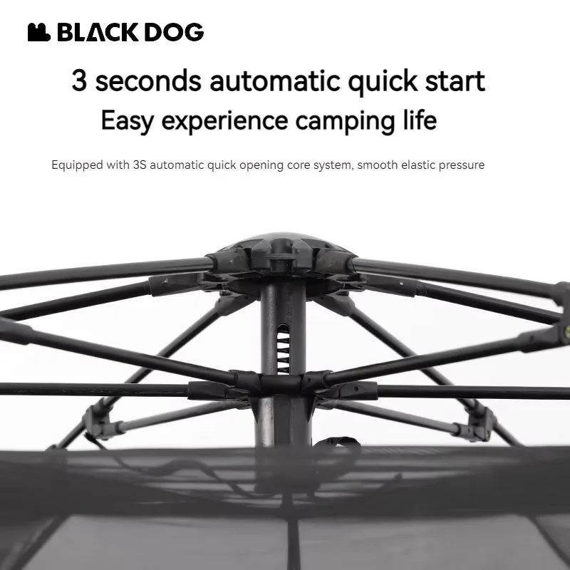 Палатка Naturehike Blackdog автоматическая, с быстрым раскладыванием, для кемпинга, шестиугольная, купольная, водонепроницаемая, с черным покрытием, солнцезащитная (art.: 3920da8bc41b3) - 3920da8bc41b3