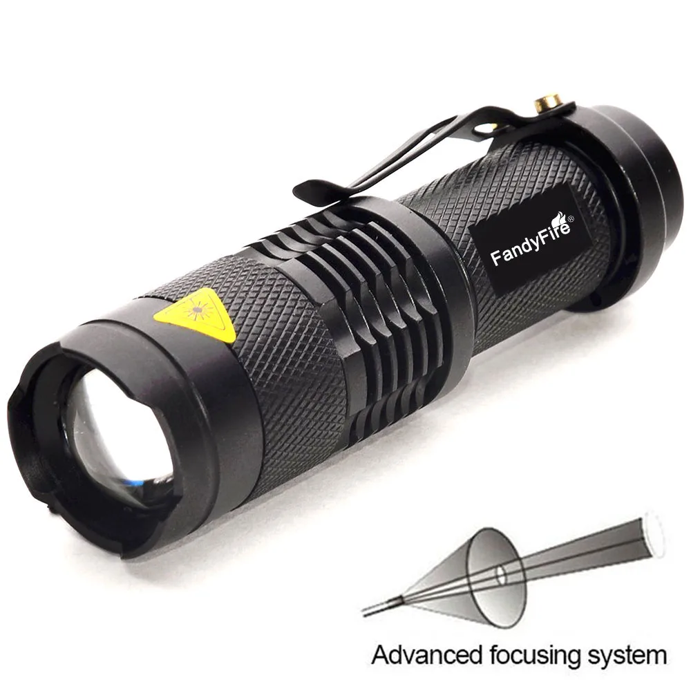 

FandyFire SK68 1-Mode Portable Flashlight Luz XP-E Q5 LED Bulb Lamp Zoomable Flashlight Pocket Mini Torch Lantern(1 x 14500/AA)