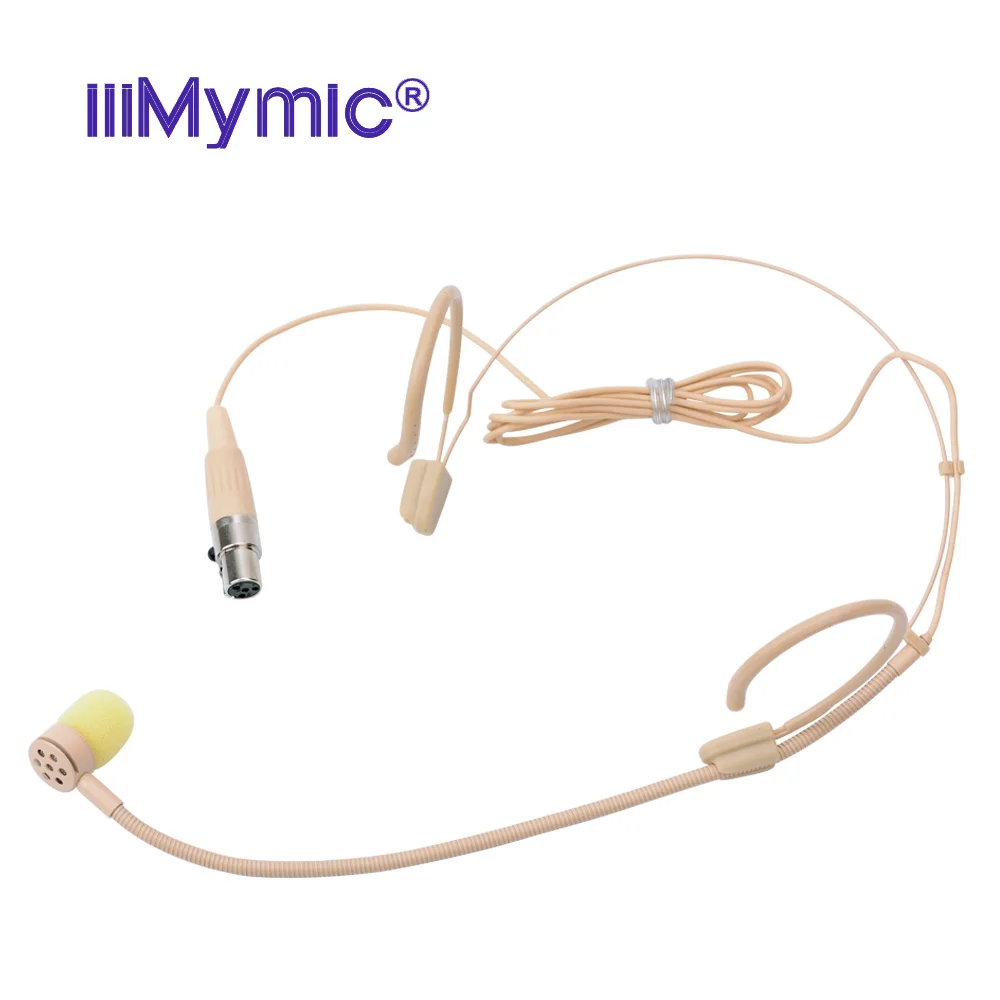 

iiiMymic Mini 4pin XLR TA4F Pro Condenser Headset Microphone For Shure Wireless BodyPack Transmitter Perfect Mic for Singing