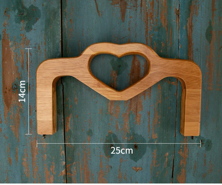 1 Set Wholesale Nature Heart Shape With Hinge Guangzhou Wooden Handle Purse Frame Obag Accessories Handbag Purse Frames Hangers