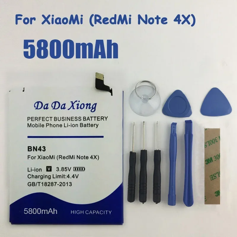 Фото Аккумулятор BN43 емкостью 5800 мач для Xiaomi Redmi Note 4X 4X5,5 дюйма №1
