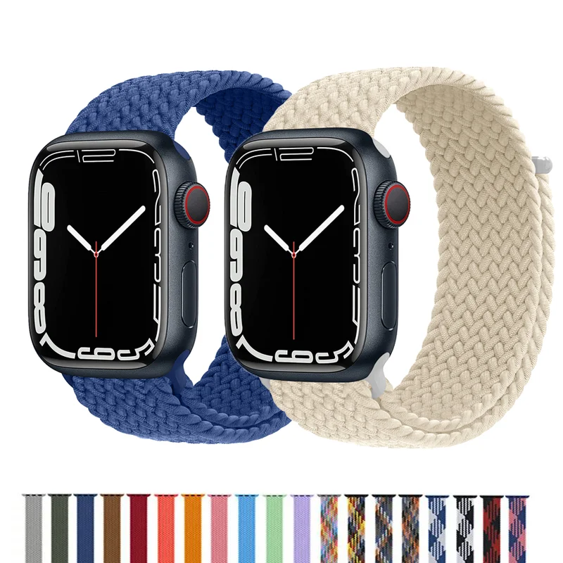 

Ремешок для Apple band, плетеный браслет Соло для Apple watch series 7 3 5 se 6 8, 45 мм 40 мм 44 мм 41 мм 42 мм ultra 49 мм