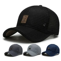 2022 summer women men mesh baseball cap solid snapback label stick sunhat outdoor breathable hip hop baseball hats