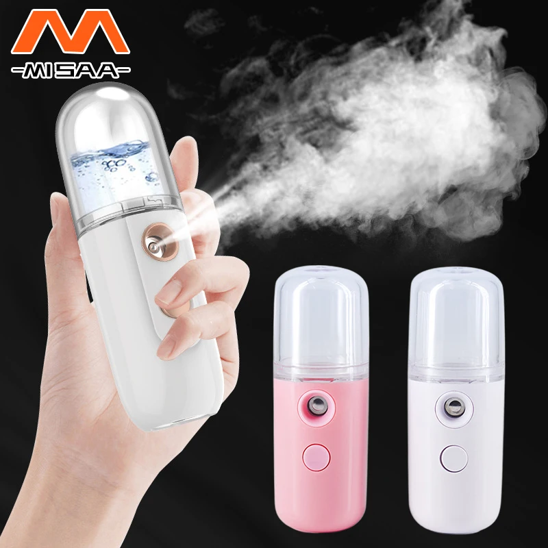 

30ML Mini Nano Facial Sprayer Nebulizer Face Steamer Air Humidifier Portable Hydrating Anti-aging Wrinkle Women Beauty Skin Care