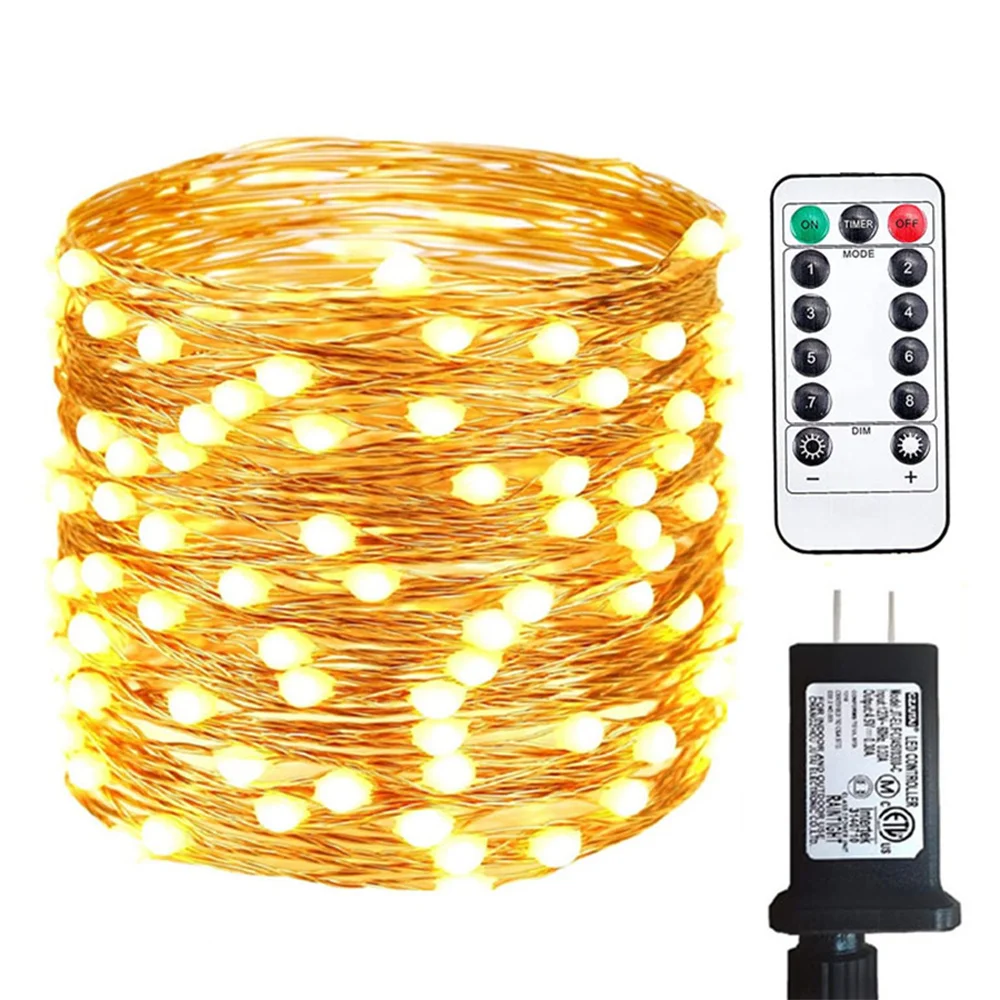 

100M 1000 LED Copper Wire Fairy string Light With Adapter Outdoor Christmas Garland Fairy Light for Party Holiday wedding Decor