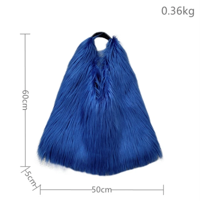 Winter Fashion Faux Fur Bag Large Capacity Long Plush Furry Shoulder Bag Y2K Solid Color Soft Warm Tote Bag  Bolsa Feminina 2023